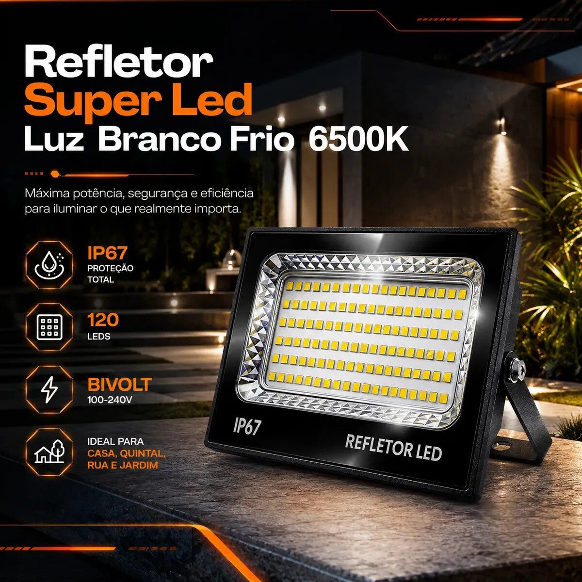 Kit 4 Refletor Led 400w Prova D´água Holofote Cor da carcaça Preto Cor da luz Branco-frio B&G SHOPPING Kit 4 Refletor Led 400w Prova D´água Holofote Cor da carcaça Preto Cor da luz Branco-frio B&G SHOPPING