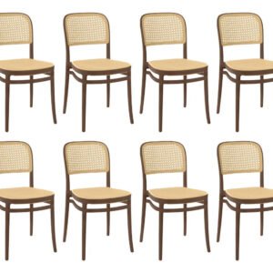 Kit 8 Cadeiras de Jantar Roma Para Sala e Cozinha Magazine Decor Cor Marrom