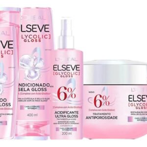 Kit Capilar Anti-Porosidade Glycolic Gloss Elseve L’Oréal Paris, 5 Passos
