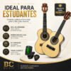 Kit Cavaquinho Acústico Dc Music Natural Estudante Iniciante Com Afinador Digital E Palheta Para Samba Pagode Chorinho