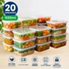 Kit com 20 Potes Plástico Hermético de 500 mL para Marmita Fitness