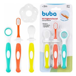 Kit Higiene Bucal Buba Escova De Dente Massageador Raspador Único