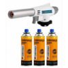 Kit Maçarico Acendimento Automático C/ 3 Refis Gás 227g