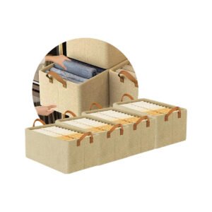 Kit4 Cestos Caixas Dobravel Organizadoras De Guarda Roupas