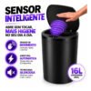 Lixeira Inteligente Automática Redonda Recarregável USB‐C Sensor para Cozinha Banheiro Escritório