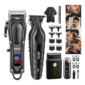 Maquina De Corta Cabelo Sem Fio Barbeador Acabamento 20pcs Preto