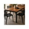 Mesa Industrial Taurus Cozinha Sala De Jantar Moderna Metal Madeira Preto