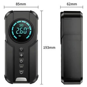 Mini Compressor de Ar Digital B&G Portátil para Carro, Moto e Bicicleta com Power Bank