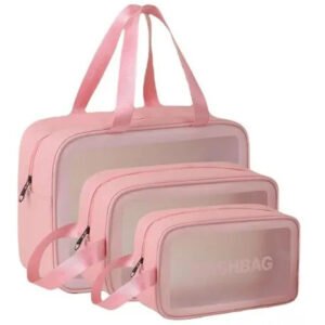 Necessaire Sem Gênero Washbag Kit Necessaires Rosa Liso