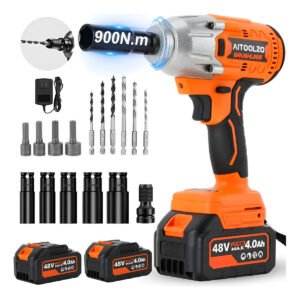 Parafusadeira Chave De Impacto 48v C/2bateria + Luz Aitoolzo Laranja 127/220v 60