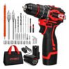 Parafusadeira e Furadeira de Impacto Brushless Atverce 16,8V Sem Fio Profissional com 2 Baterias e Carregador Bivolt