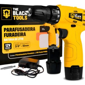Parafusadeira Furadeira 3/8 Bivolt A Bateria 12v Cor Amarelo Frequência 60hz