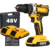 Parafusadeira Furadeira 48v Profissional +2 Baterias +maleta Amarelo 127/220v