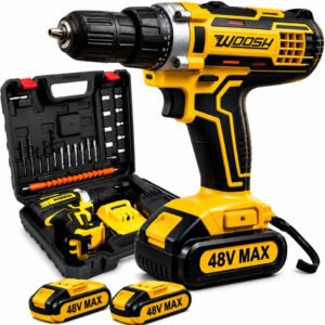 Parafusadeira Furadeira Impacto Sem Fio 2 Baterias Recarregável 48v Bivolt Velocidade Ajustavel Com Travas Mandril Resistente