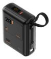 Power Bank 65w, 20000mah, Com Display Carregamento Rápido Power Para Celular Samsung E Motorola E iPhone, 2-saídas Com Cabo Embutido Tipo-c, Com Cabo Rápido(resistência À Tração Superalta), Cor Preto