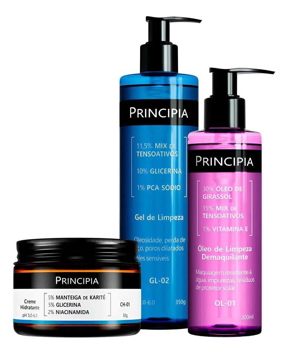 Principia Kit Limpeza E Hidratação Ch-01 + Ol-01 + Gl-02 Todo Tipo De Pele Dia/noite Principia Kit Limpeza E Hidratação Ch-01 + Ol-01 + Gl-02 Todo Tipo De Pele Dia/noite