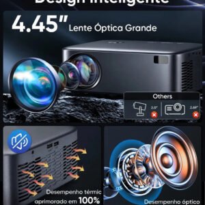 Projetor Netflix Oficial 8k Profissional 1000ANSI Portátil 35000lm 5G/2.4G Wifi Bluetooth 4K Full Hd