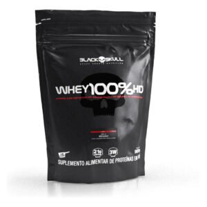 Proteína Black Skull Whey 100% HD em pó sabor Morango x 900g