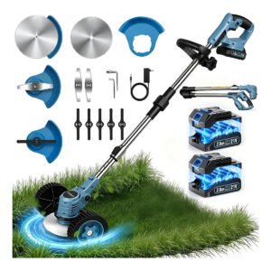 Roçadeira Elétrica Sem Fio 18500rpm 21v Para Jardim Dobevi 127/220v Azul-aço