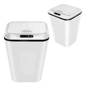 Sensor Infravermelho Automático Lixeira Retangular 16l Usb Branco
