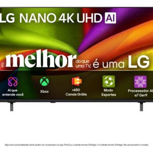 Smart TV 4K 50″ LG NANO UHD AI NU850 2026 Processador α7 Ger9 HDR10 Xbox Bluetooth Wi-Fi AI Search Google Gemini webOS 26 – 50NU850BPSA