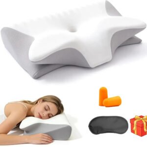 Travesseiro Cervical Ortopedico Magnetico Wing Pillow Comfort Anti Apneia Ronco Ortopedico Infravermelho Apneia Travesseiro Removível Lavávelcinza Alivio Dores No Pescoço Ombros E Coluna