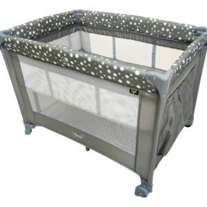 Berço Portátil Infantil Cercado Desmontável Lune Maxi Baby – CINZA