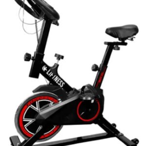 Bicicleta de Academia Spinning cor preto e vermelho