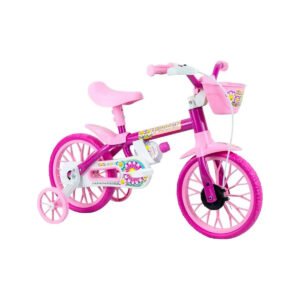 Bicicleta Infantil Black12 Aro 12 1 Marcha Cestinha Nathor Rosa