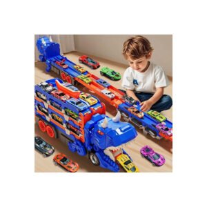 Caminhão Dinossauro Engolidor De Carrinhos Kit 6 Carrinhos Azul
