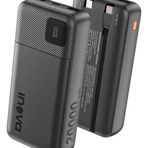 Carregador Portátil Power Bank Turbo inova 20000mah 22.5w Com Display Digital Usb-c / Usb-a Carga Rápida – Preto