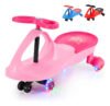Carrinho Rolimã Car Drift Infantil Volante Gira 360° Triciclo Com Roda Led Colorido Cor Rosa JustFun Brinquedos