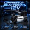 Compressor Portátil Verunto Digital 150psi USB Type-C para Carro e Moto