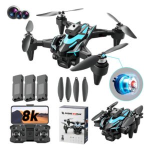 Drone Zll K12max com câmera dupla 8k preta de 2,4 GHz e 3 baterias