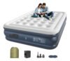 Ecozendsy Colchão Inflável Casal Queen Size com Bomba Recarregável Embutida para Camping 200x154x43cm