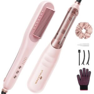 Escova Alisadora a Vapor Wavytalk Steamline Pro 3 em 1 Anti-Frizz Nutrição e Menos Danos para Cabelo Crespo Resultado de Salão Rápido