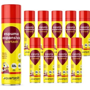 Espuma Expansiva Quartzolit 500ml Alto Rendimento 10un