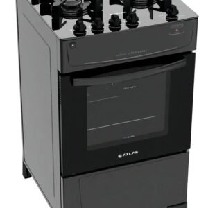 Fogão 4 Bocas Atlas Mônaco Top Glass com Mesa de Vidro e Acendimento Automático Preto Bivolt