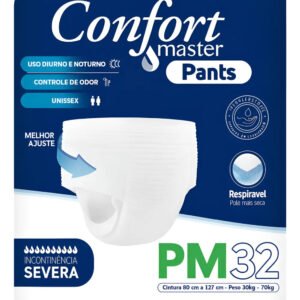 Fralda Geriátrica Adulto Confort Master Pants | Tamanho P/M | 32 Unidades