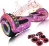 Hoverboard Skate Elétrico Roxo 6,5 Polegadas Bluetooth Cores