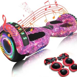 Hoverboard Skate Elétrico Roxo 6,5 Polegadas Bluetooth Cores