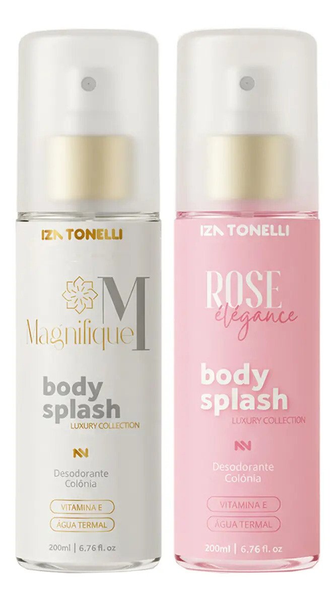 Kit 2 Body Splash Feminino Iza Tonelli 200ml Desodorante Colônia Luxo Magnifique E Rose Elegance Kit 2 Body Splash Feminino Iza Tonelli 200ml Desodorante Colônia Luxo Magnifique E Rose Elegance