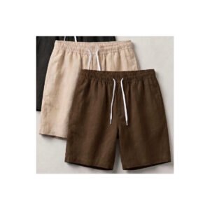 Kit 3 Short Mauricinho Linho Masculino Bermuda Verão Praia