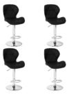 Kit 4 Banquetas Confort Estofada Giratória Altura Ajustável – Cor Preto | Magazine Decor