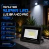 Kit 4 Refletores Super Led 200w Holofote Bivolt Ip67 Prova D’água Branco Frio 6500k