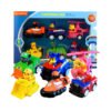 Kit 6 Carrinhos Fricção Patrulha Canina Brinquedo Infantil Coleção Personagens Completo Marshall Chase Rocky Skye Rubble Zuma