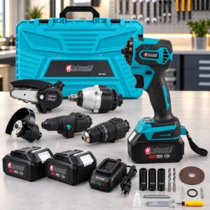 Kit Ferramentas 5 Em 1 Brushless 48v 2 Baterias Maleta