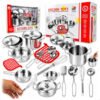 Kit Panelinhas Inox Infantil Cozinha Brinquedo 10 Peças Inox