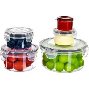 Kit Potes Hermeticos Transparente 5 Vasilhas Plasticas Transparente