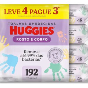 Lenços Umedecidos Huggies Rosto E Corpo 4 pcts – 192 Un